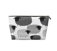 Ovejas Divertidas sobre Fondo Gris, Bolsa de Maquillaje Bolsa de cosméticos Bolsa de artículos de tocador de Viaje portátil Bolsa de artículos de tocador