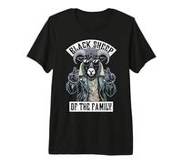 Ovejas Negras De La Familia Rudo Adulto Medio Dedo Cabra Camiseta Premium