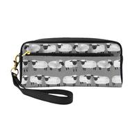 Ovejas Niños Gris Género Neutral Animales De Granja, Bolsa de Maquillaje Bolsa de cosméticos Bolsa de Aseo de Viaje portátil Estuche de Cuero para Mujeres y niñas