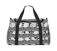 Ovejas Niños Grises Género Neutro Animales de Granja,Bolsas Deportivas, Bolsos de Viaje Deportivos Cruzados de Mano, Bolsas de Viaje de Gran Capacidad para Mujeres y Hombres.