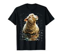 Ovejas serenas con Nieve nevado Bosque Invierno Animal gráfico Camiseta