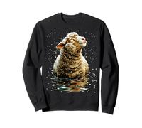 Ovejas serenas con Nieve nevado Bosque Invierno Animal gráfico Sudadera