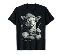 Ovejas Tejer Ganchillo Hilo Knitter Lindo Animal Ganchillo Camiseta