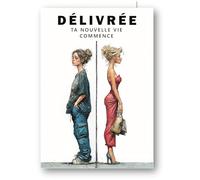 Oveline - Tarjeta de divorcio para mujer, regalo de separación divertido para novia, nueva vida y celibato, formato 10,5 x 14,8 cm con sobre incluido (entregado)