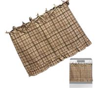 Oven Door Curtain, Embroidered Stove Cover, Ruffled Trim Kitchen Decor with Ribbon Ties for Farmhouse Apartment Cafe Range Dishwasher Home, Decorative Oven Door Protector for Stylish Kitchen Display