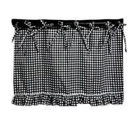 Oven Door Curtain, Embroidered Stove Cover, Ruffled Trim Kitchen Decor with Ribbon Ties for Farmhouse Apartment Cafe Range Dishwasher Home, Decorative Oven Door Protector for Stylish Kitchen Display