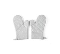 Oven Gloves,Anti Slip Oven Mitts Canvas,Heat Resistant Baking Soft with Silicone Grip for Grilling,Cooking,Baking,Kitchen,Microwave(2Pcs,Grey)