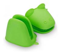 Oven Gloves, Silicone, Pot Holder, Heat Resistant, Pattern: Green Frog