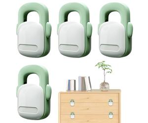 Oven Locks Child Safety, Baby Proof Latch, 2.17x3.09x0.89 Inches, Childs Stove Guard, Adhesive Locking System for Toddler Protection, Kitchen Appliance, Home Childproofing, White