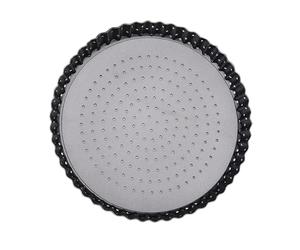 Oven Pizza Tray - Carbon Steel Non Stick Pizza Pan With Good Thermal Conduction | Multifunctional Machine Washable Baking Supplies With Removable Bottom For Cooking