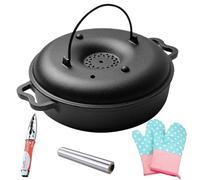 Oven Roaster Pan With Lid, Oven Pan Stove, Iron Sweet Potato Pot With Clip And Gloves For Home, Kitchen, Sweet Potato, Maíz, Vegetable, Meal, Dinner