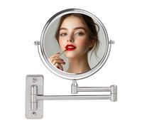 OVENTE 7" Wall Mounted Makeup Mirror with 1X/7X Magnification, Double Sided Magnifying Round Bathroom Vanity Mirror, 360° Swivel Design, Extendable and Folding Arm, Antique Bronze MNLFW70ABZ1X7X