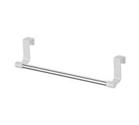 Over Cabinet Towel Holder - No Drill Stainless Steel Rack, Stainless Steel Hanging Towel Bar for Cabinet Doors, No Drilling Required Kitchen & Bathroom Towels Holder for Cupboard, Shower & Apartment