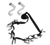 Over Door Baseball Cap Holder Rack | 20 Clips Organize Hats & Caps | Space Saving Clothing Hanger for Closet / Bedroom / Entryway | Adjustable Strap, No Tools Needed