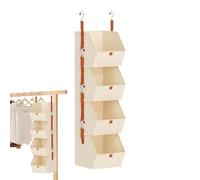Over Door Organizer - Clothes Hanging Storage Rack, 10,24×12,2×47,24 pulgadas 4 Tier Hangable Closet Organizer for Apartment Renters, Sock Storage, Closet Shelf for Shoes, Bags, Socks, Towels, and