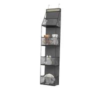 Over Door Storage Organizer, Wall Mount Storage Shelves,11.81x5.91x62.99 Inches; spacing: About 17cm/6.69 Inches Large Pockets Behind The Door, Non-Woven Clear Window,