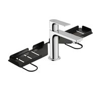 Over Faucet Shelf Foldable Faucet Sink Organizer - Iron Art Shelf | No- | 19.69x4.33x3.94 Inch, 1020g Heavy Duty Iron, Rotating Sponge & Towel Rack, for Kitchen Counter, Bathroom & Laundry