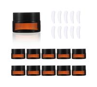 Over News Juego de 10 tarros de ungüento de cristal marrón, 30 ml, con tapa densa, incluye espátula, herméticos botes de viaje para rellenar, tarros vacíos de cristal ámbar para ungüentos