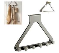 Over-the-Door Hanger Organizer,Over-The-Door Hanger Rack for Coat Hat Scarf Towels,Multi-Purpose Heavy Duty Doors Hanger Rack with 6 Hooks for Bedroom, Bathroom,and Entryway (Grey)