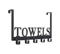 Over The Door Hooks, Towel Holder for Bathroom, Door Mount Towel Rack Towel Hooks for Bedroom Kitchen Pool Beach Towels Bathrobe Wall Mount (Black)