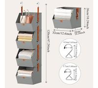 Over the Door Organizer - 4-Layer Storage Rack for Toys, Closet, Clothes, Shoes, Bags, Socks, Towels, Apartment, Renters, Bedroom, Dormitory, Nursery, Office, Garage | Sturdy Material, Easy Hangz