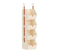 Over the Door Organizer, 4-Tier Clothes Organizer, Hangable Closet Storage for Apartment Use, Durable Material, Space Saving Storage for Bedroom, Dormitory, Nursery, Office, Garage Shoes, Bags