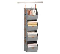 Over the Door Organizer, 4-Tier Clothes Organizer, Hangable Closet Storage for Apartment Use, Durable Material, Space Saving Storage for Bedroom, Dormitory, Nursery, Office, Garage Shoes, Bags