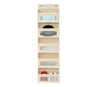Over The Door Organizer - Non Woven Fabric 145x40x17cm | 5 Tier Hanging Basket Storage With 44 Lb Load Capacity | Space Saving Door Organizer For RV Dorm Apartment Home Laundry Kitchen Pantry