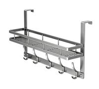 Over The Door Organizer | with Basket and Hooks Heavy Duty Carbon Steel Han