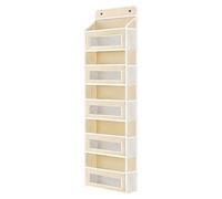 Over the Door Storage Organizer - 5 Tier Shelf 44 lb Load Hangable Door Organizer for Space Saving Storage, Multi Pocket Hanging System with Reinforced Hooks for Closet, Bedroom, Nursery, Bathroom