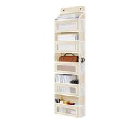 Over the Door Storage Organizer - 5Tier Shelf Hangable Door Organizer | 5 Large-Capacity Pockets, Tilt-Resistant, for Closet Bedroom Nursery Bathroom Pantry Kitchen Dorm Laundry Home Apartment RV