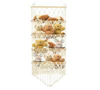 Over The Door Stuffed Animal Storage,Boho 4-Layer Cartoon-themed Stuffed Toy Mesh Hammock Organizer | 120x52cm Plush Toy Storage Net Pocket - For Living Room Dormitory Apartment Kindergarten