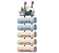 Over The Door Towel Rack 5-layer Rustproof Space-Saving No Drill Hanger | Over The Door Bathroom Organizer, For Bedroom Closet Pantry Dorm Room Laundry Kids Office Entryway Garage
