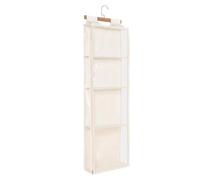 Over The Door Yarn Storage Organizer - Dustproof Clear 4 Zipper Compartments, 15.8x4.7x50 inches Yarn Wall Storage Knitting Organizer for Craft Supplies Knitting Needles