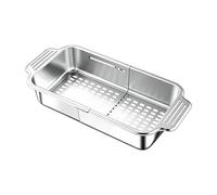 Over The Sink Colander | Adaptable Telescopic Washing Colander,Stainless Steel Strainer | Convenient Meal Prep Aid For Vegetables Fruits Pasta Kitchen Home Apartment Restaurant Countertop Cookware