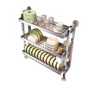 Over the Sink Dish Drying Rack, Dish Cabinet with Extending Drainboard