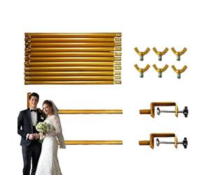 Over the Table Rod Stand, Gold Trellis with Clamps, 2.6x1. /8.53x3.94 Feet Tabletop Balloon Frame, Party Decoration Display, Backdrop Holder, for Wedding, Event