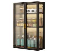 Over The Toilet Storage Cabinet, Metal Wall Colgante Cupboard With Glass Door, Rustproof Bathroom Medicine Chest Chest, Space Saving Organizer For Kitchen Living Room, No se requiere perforación
