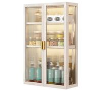 Over The Toilet Storage Cabinet, Metal Wall Colgante Cupboard With Glass Door, Rustproof Bathroom Medicine Chest Chest, Space Saving Organizer For Kitchen Living Room, No se requiere perforación