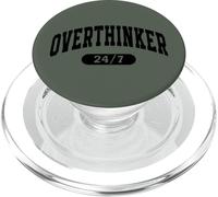 Over Thinker 24/7, Funny Motivational and Relatable Anxiety PopSockets PopGrip para MagSafe