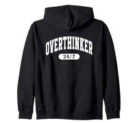Over Thinker 24/7, Funny Motivational and Relatable Anxiety Sudadera con Capucha