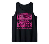 Over Thinker Idgaf Funny Sarcástico Cita Humor Retro Camiseta sin Mangas