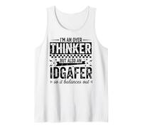 Over Thinker Idgaf Funny Sarcástico Cita Humor Retro Camiseta sin Mangas