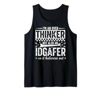 Over Thinker Idgaf Funny Sarcástico Cita Humor Retro Camiseta sin Mangas