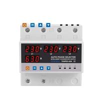 Over Under Voltage Protector ATS Automatic Transfer Switch Phase Selector Uninterrupted Power 63A 100A Over Current Limiter(100A)