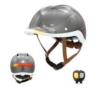 Overade Innovation - Casco Life para Bicicleta y Patinete con iluminación Potente Delantera/Trasera, Mando a Distancia Intermitente Oximote Incluido, Talla única (Pearl Grey)