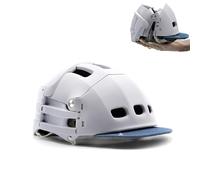 Overade Plixi - Casco plegable para bicicleta, scooter, bicicleta eléctrica, volumen dividido por 3 cuando está plegado, la misma protección que el casco clásico (blanco ártico, L/XL (22.8-24.5