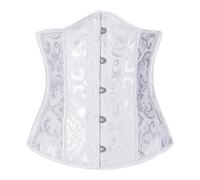 Overbust - Figura de reloj de arena para mujer, Blanco, 5X-Large