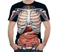 Overdose Camisas para Hombre Fiesta 3D órganos internos viscerales Camisetas de impresión Camisa de Manga Corta Blusa Camisetas Creativas Novedad Tops
