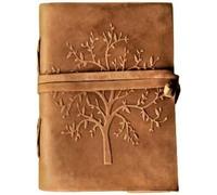 OVERDOSE Deckle Brown Leather Tree Journal - Vintage Travel Journal for Men & Women Sketch Writing Diary Sketchbook Book of Shadows Handmade Deckle Edge Paper - 5 x 7 inches | 12 x 17 cm | A6